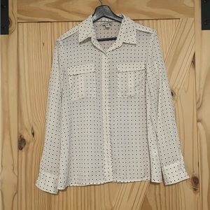 Banana Republic Off-White Button Up Top, Size M